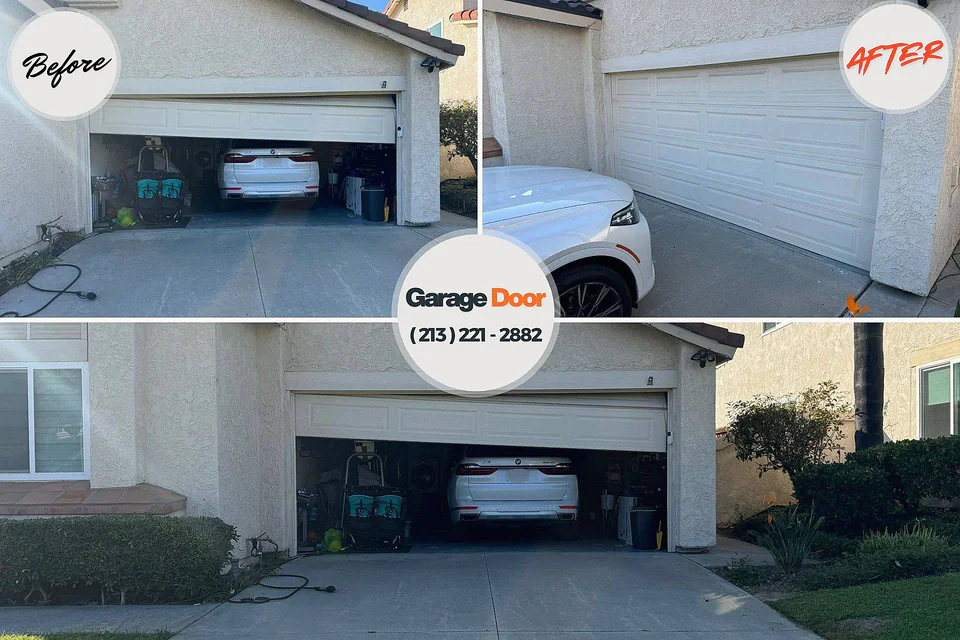 Before and after: garage door repair Dry Run, OH
